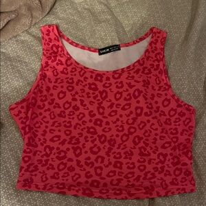 SHEIN Hot Pink Animal Print Crop Top